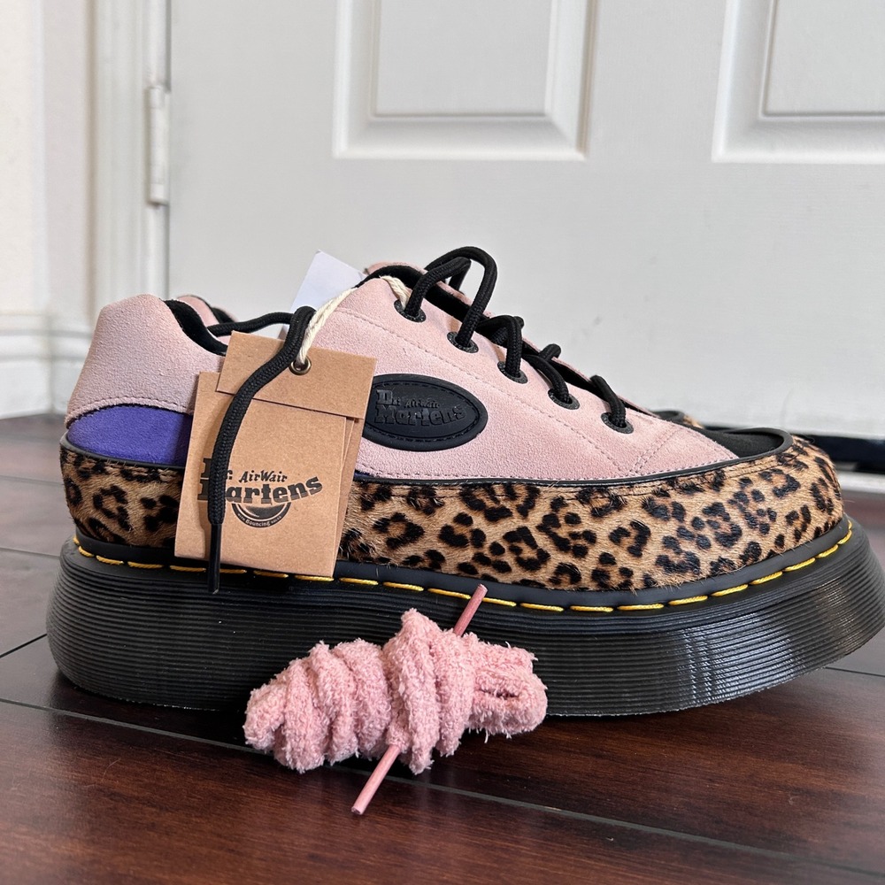 NWOB Dr.‎ Martens BUZZ5-Eye Leopard and Suede Shoes size 9 Chunky Platform Y2K - Picture 4 of 14